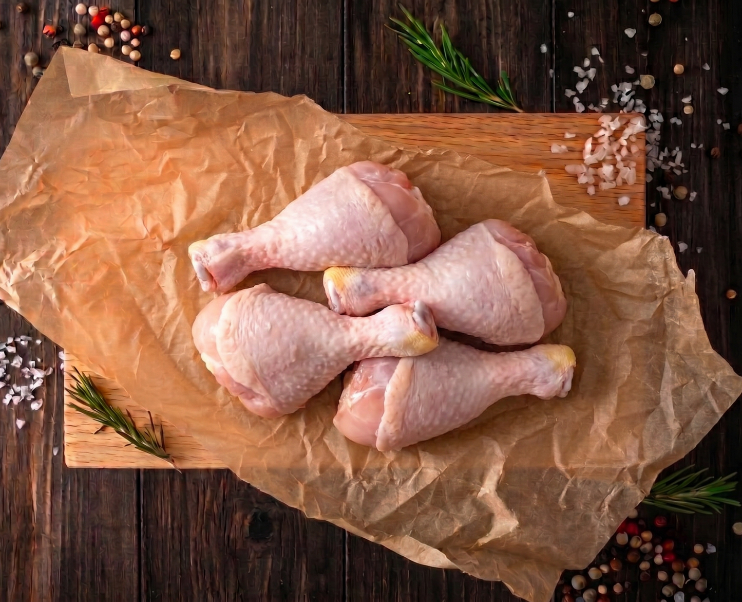 Pasture-raised chicken drumsticks, vacuum-sealed