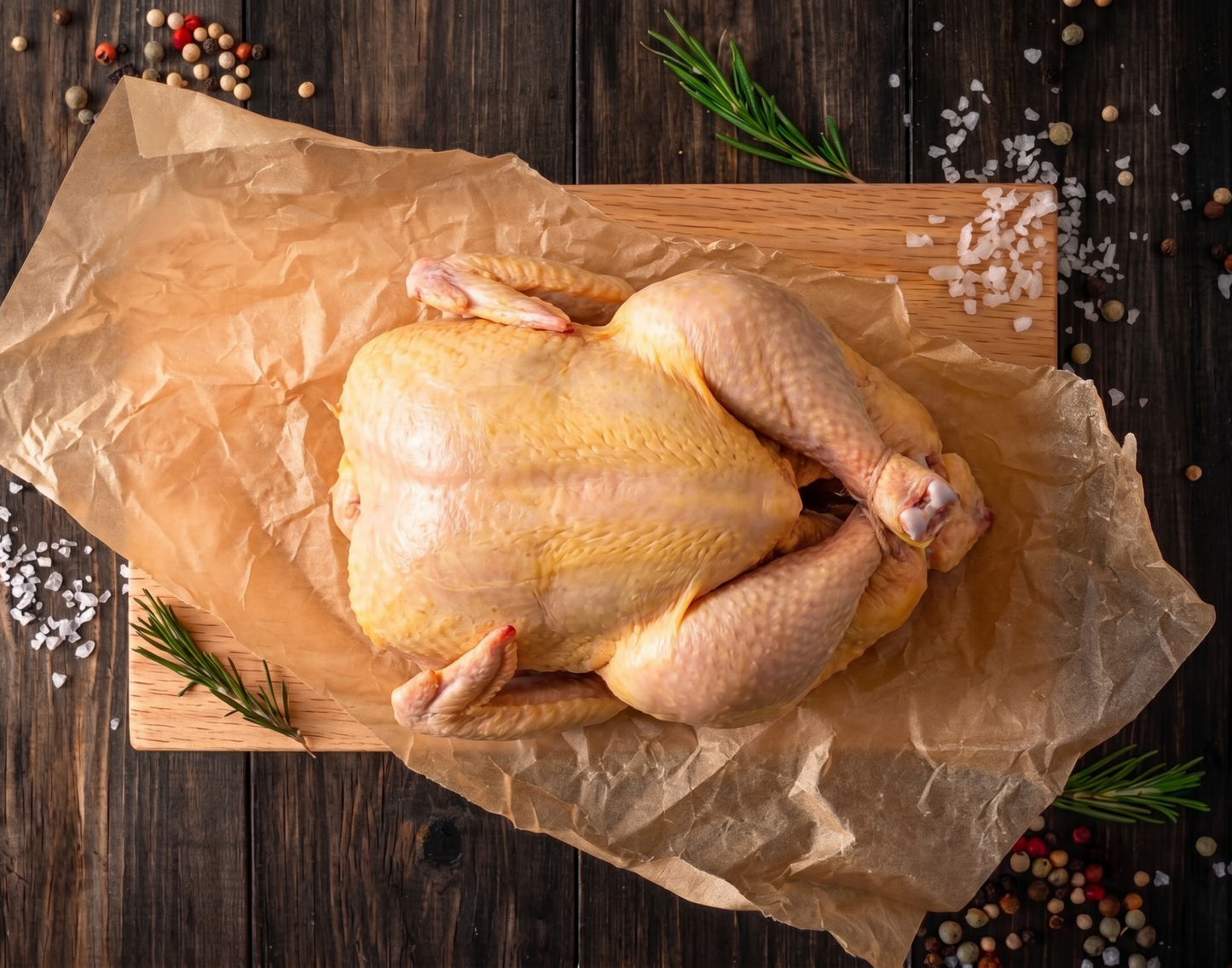 Pasture-raised whole chicken, vacuum-sealed